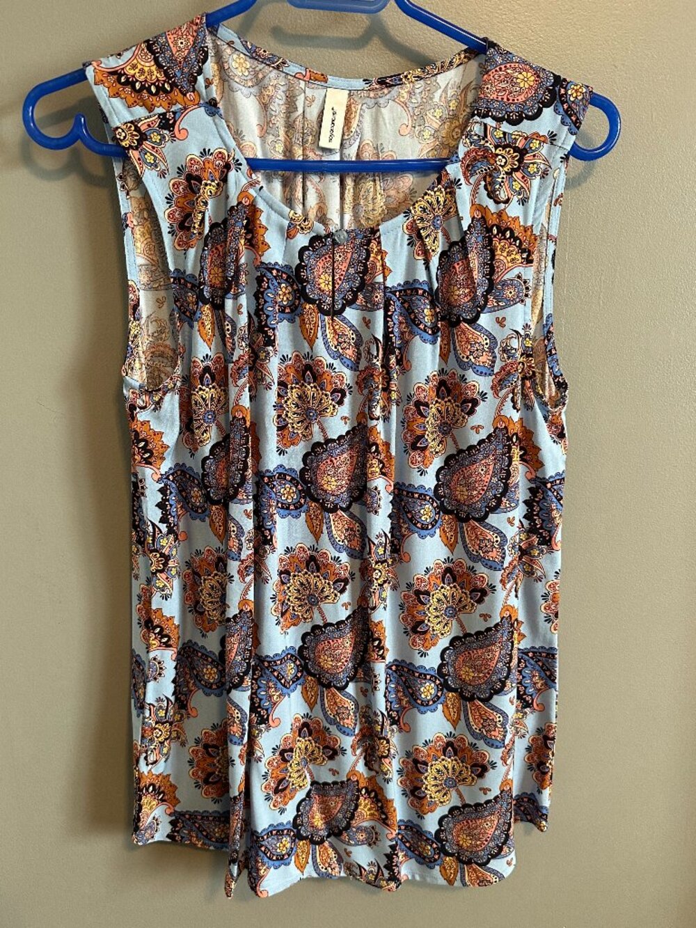 SoyaConcept Floral Paisley Sleeveless Lightweight Top Women's M Like New